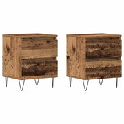Set di 2 Comodini | Armadio da Notte | Mobiletto da notte Legno vecchio 40 x 35 x 50 cm