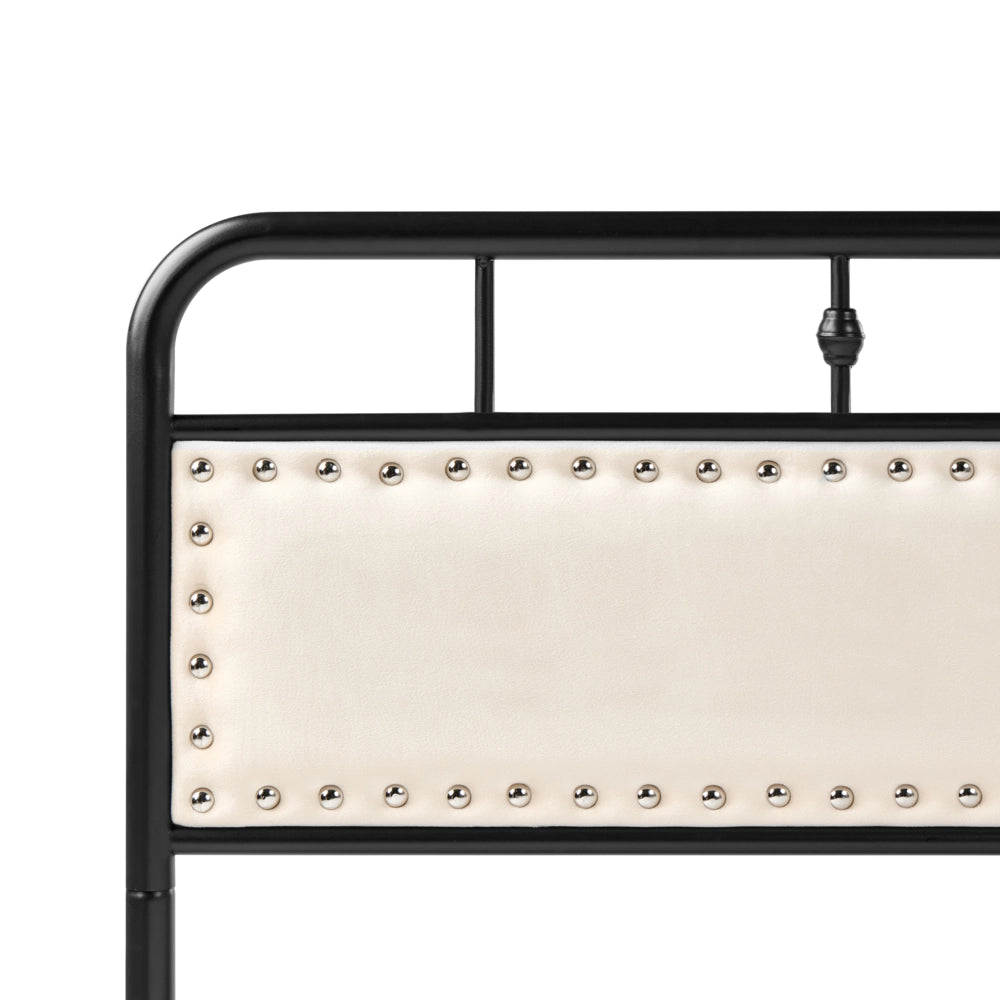 Letto in metallo nero con struttura a doghe rete 180 x 200 cm testiera moderna camera da letto