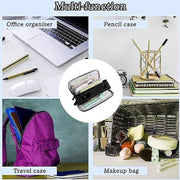 Etui con 2 cassette - ragazzi ragazze - scuola materiale studenti adolescenti - nero