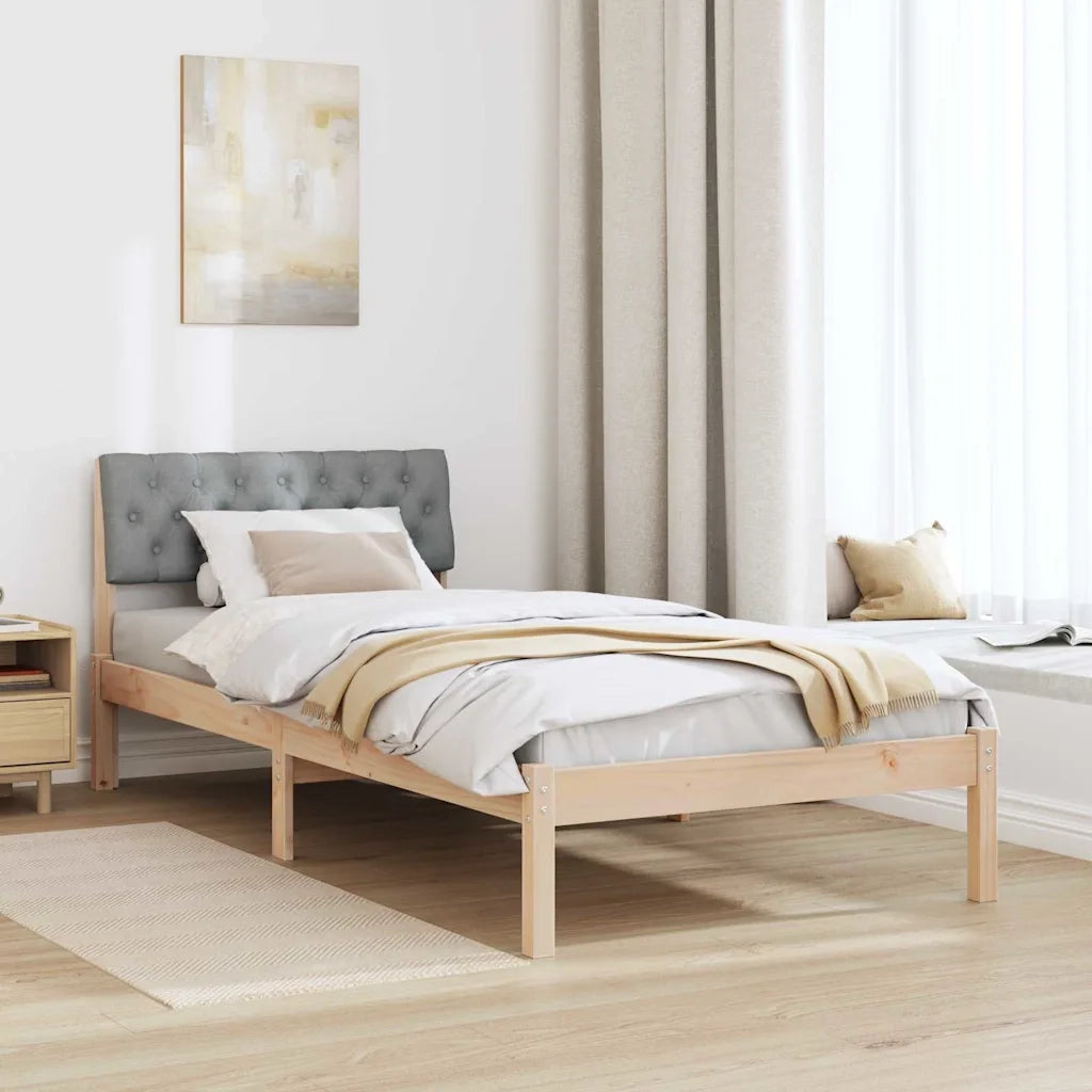 Letto singolo | Letto per adulti | Struttura del Letto Marrone e grigio chiaro 90 x 200 cm