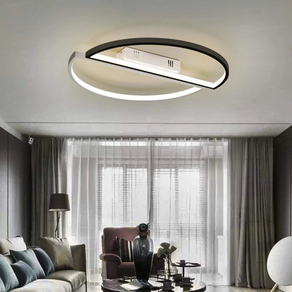 ZMH Lampada da soffitto plafoniera LED telecomando ferro dimmerabile moderna