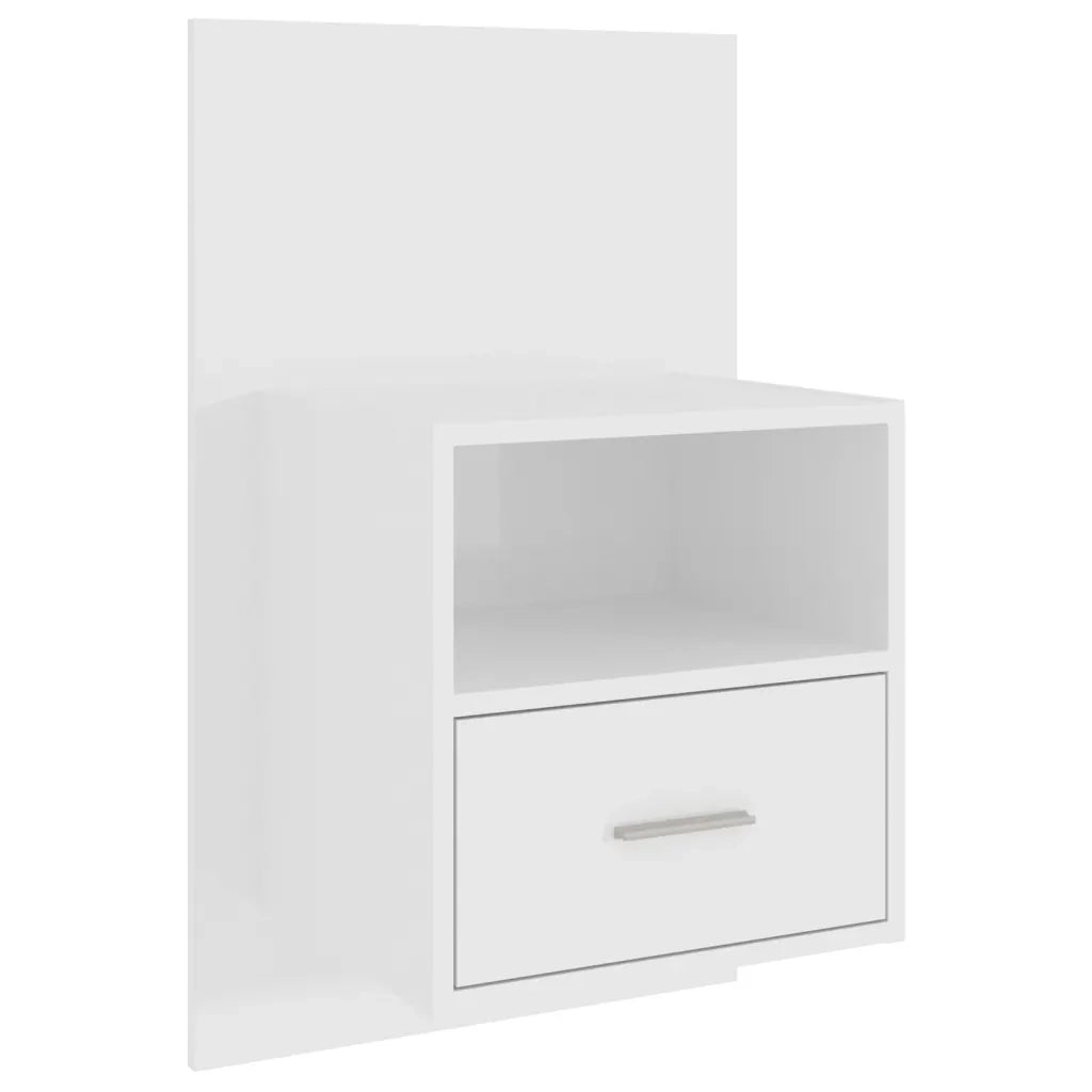 Comodino a Muro Bianco Lucido 811019