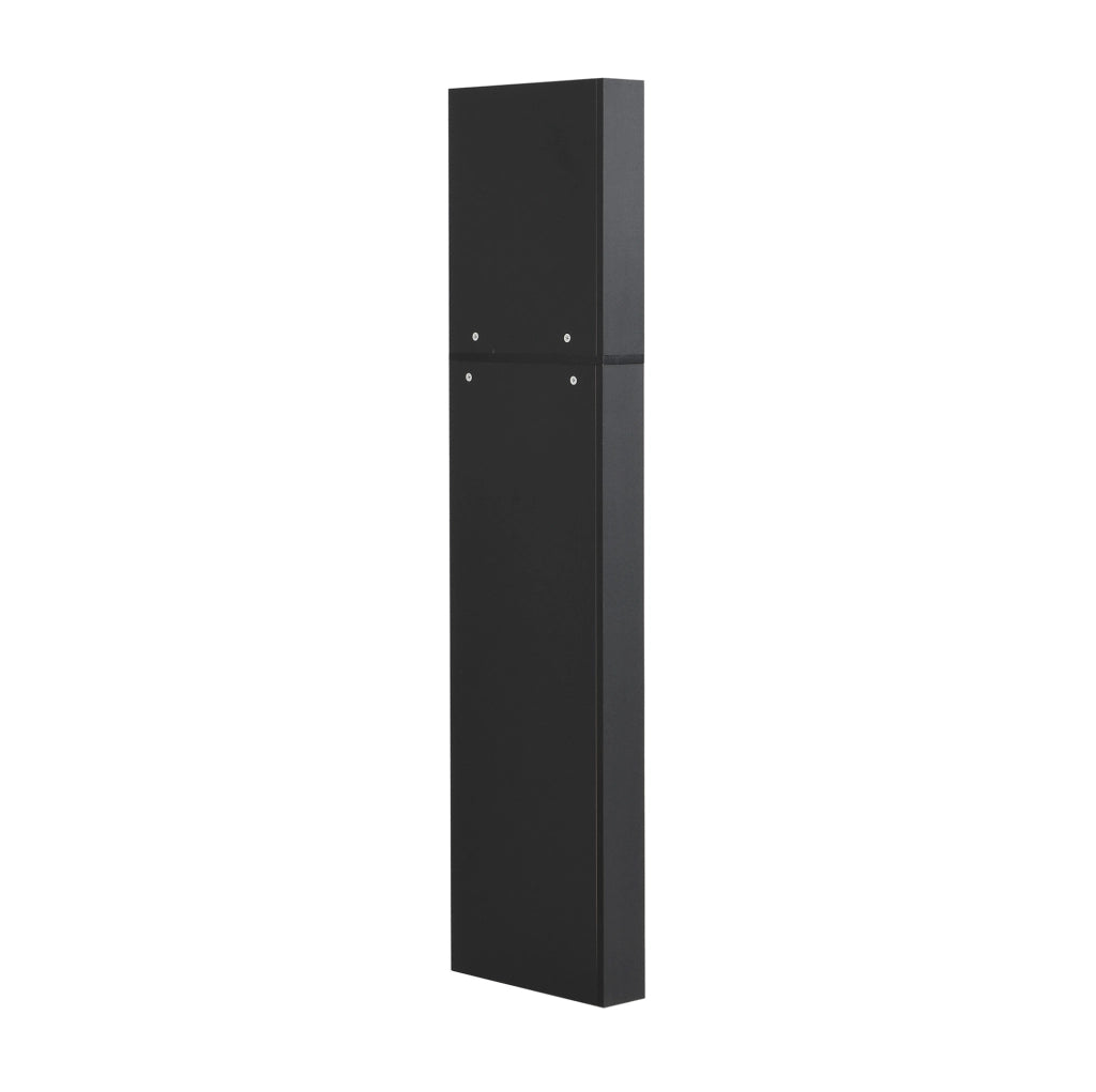 Armadio Angolare per Bagno con Due Ripiani e Mensola Regolabile, 36,5x36,5x155 cm, Nero