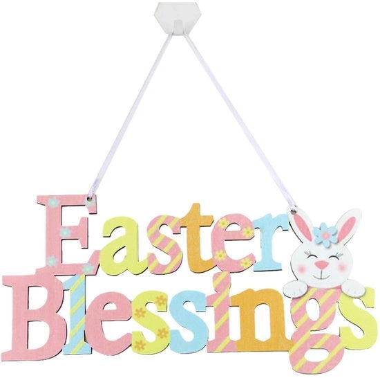 Decorazione di Pasqua in Legno - Ornamento per Porte - Simbolo di Pasqua - Ideale per Feste - Decorazione Unica - Per Interno e Esterno - 60x60 cm - 1 pz.