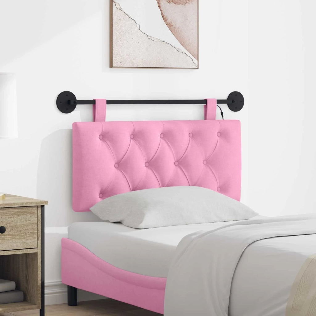 Testiera | Testata sospesa Con luce LED Rosa Tessuto