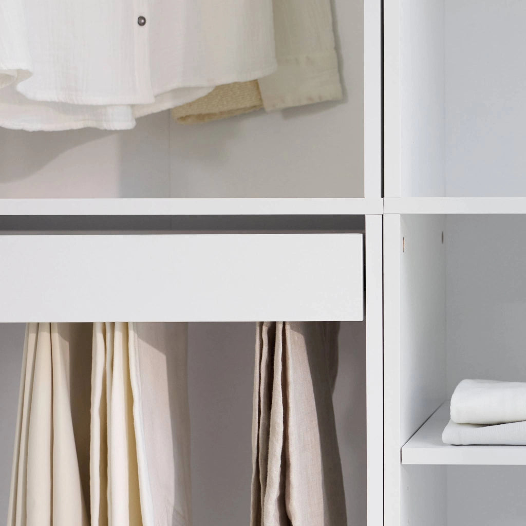 Modulo guardaroba con appendiabiti e portapantaloni, bianco