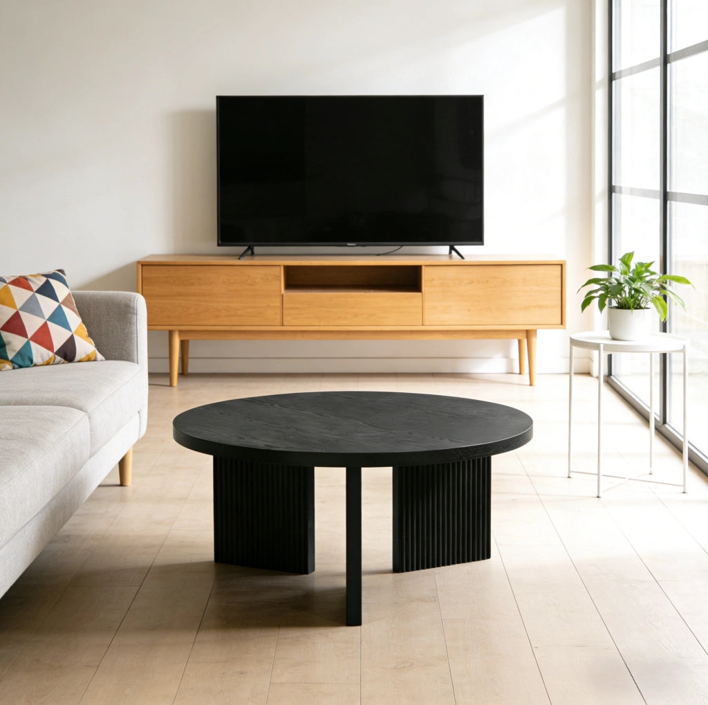 Set di 2 tavolini da salotto in MDF nero HOMVRA