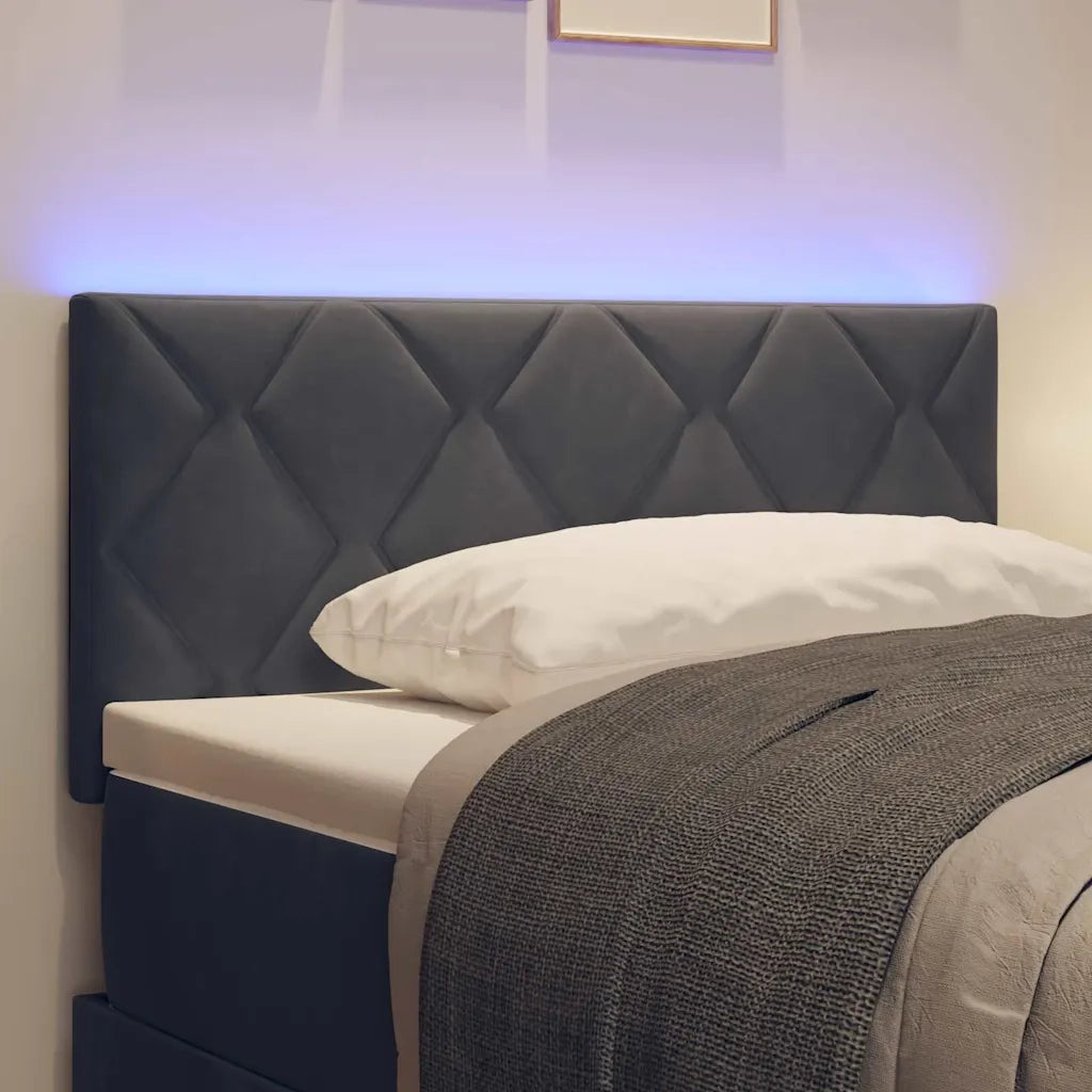 Testiera | Testata LED Grigio scuro 90 cm Velluto