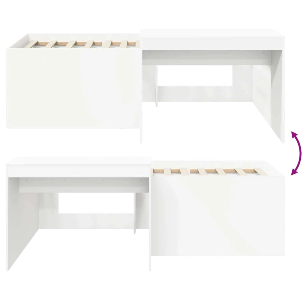 Letto alto per bambini con scrivania Bianco 75 x 190 cm 3422683