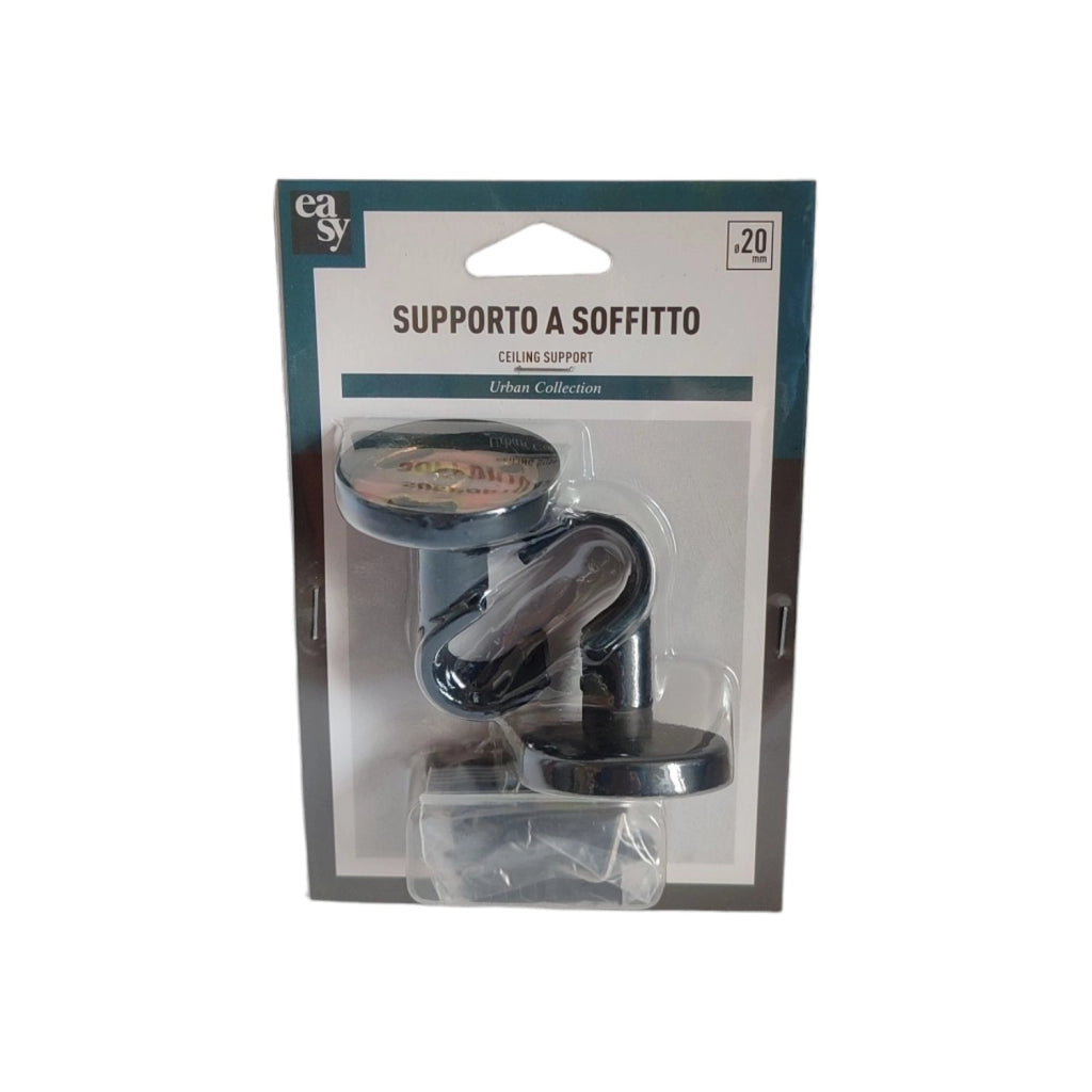 SUPPORTO A SOFFITTO DIAM. 20 MM NERO OPACO