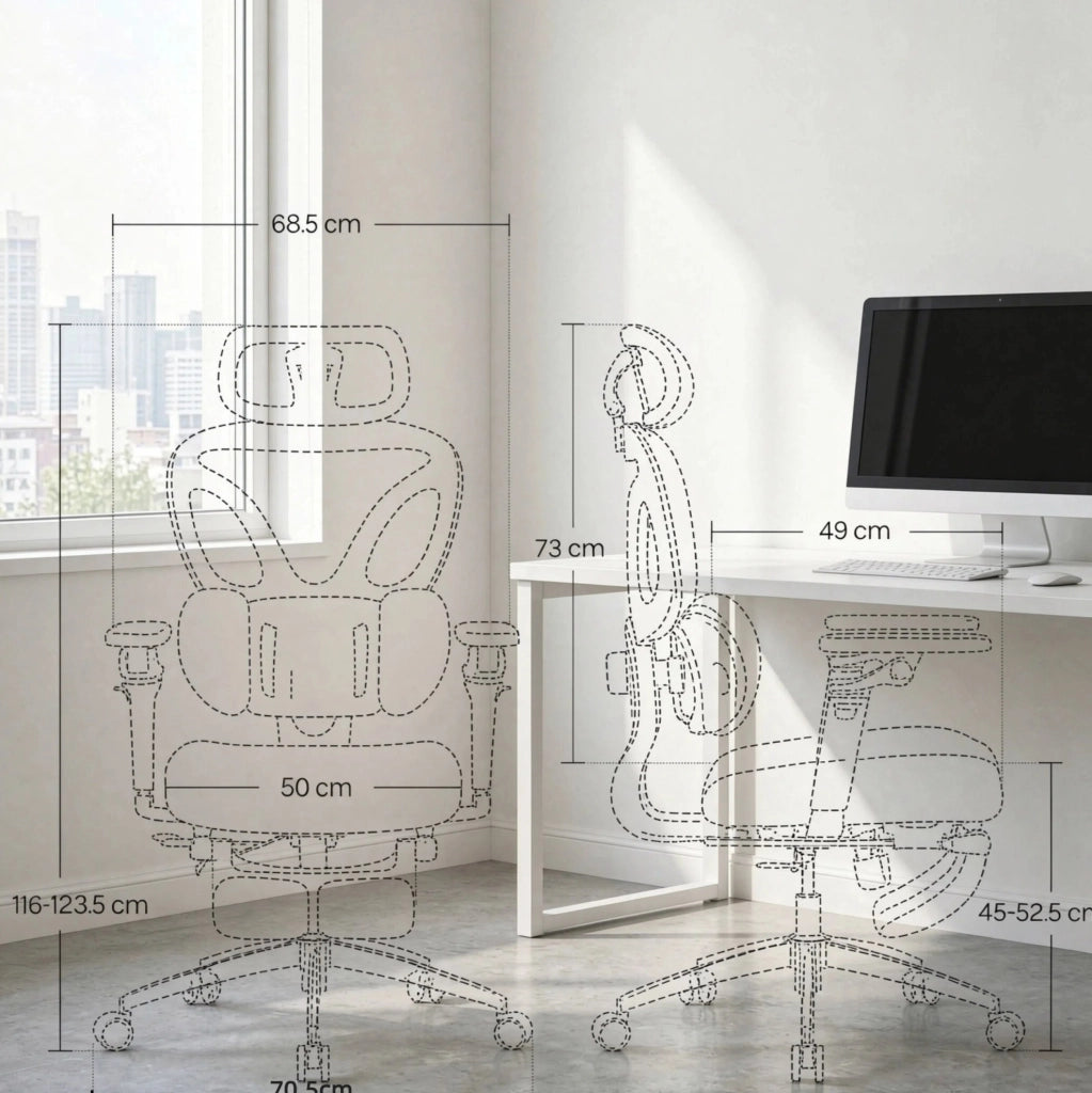 SEDIA DA UFFICIO Ergonomica con Poggiapiedi Estraibile Nera