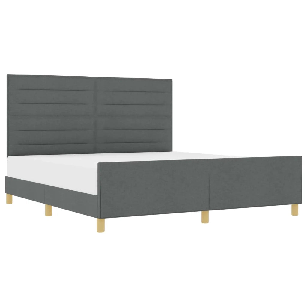 Struttura del letto Grigio scuro 180 x 200 cm Tessuto