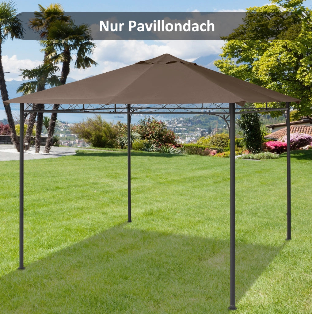 Copertura di Ricambio per Gazebo 2,98x2,95 m in Poliestere Beige per Giardino e Terrazza