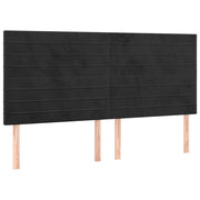 Testiera | Testata Nera 160x5x118/128 cm Velluto