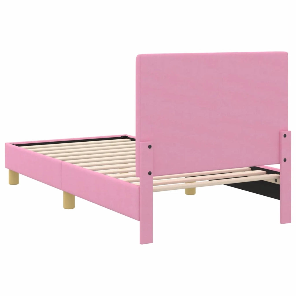 Struttura letto bambini con testata-Giroletto per bambini Rosa 80 x 160 cm Tessuto 642378
