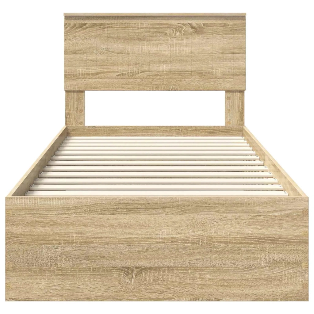 Struttura del letto Rovere Sonoma 90 x 200 cm Legno multistrato 3410942