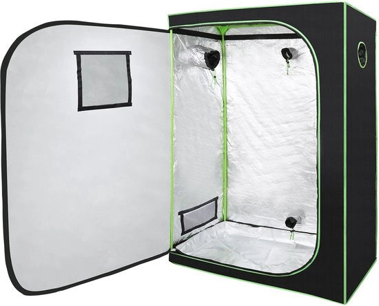 Tenda per crescita - 120x60x180 cm - pellicola riflettente all'interno - oscurante - nero-verde