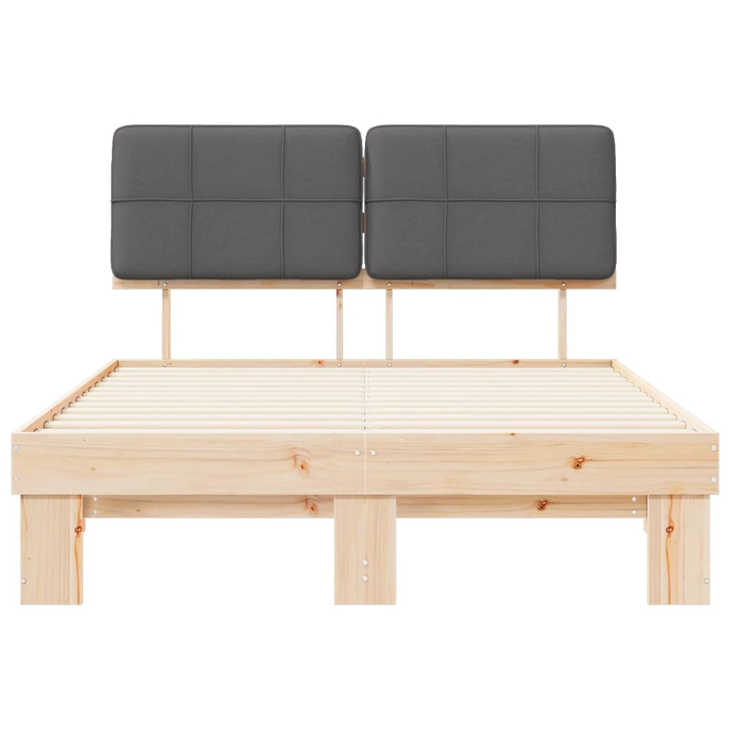 Letto con Testiera Rivestita Grigio scuro 140 x 190 cm 877425