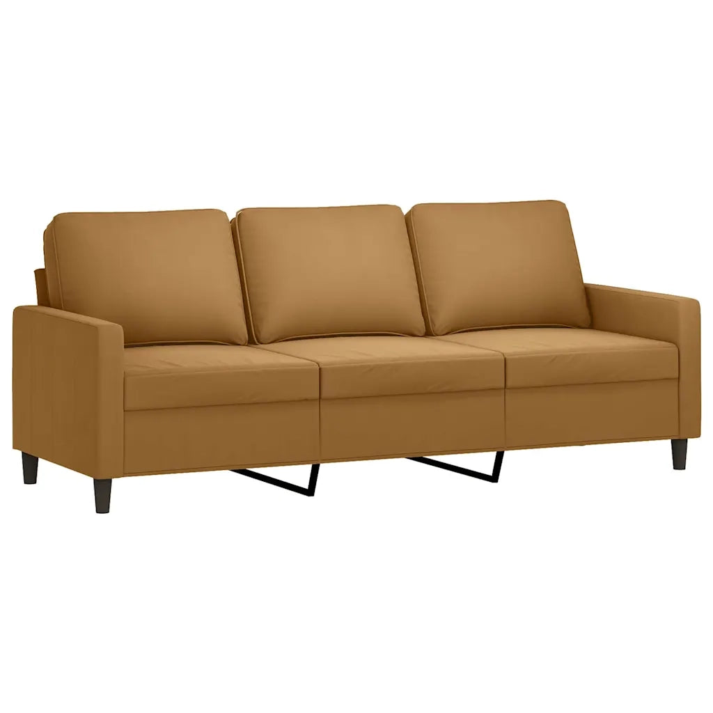 Divano a 3 Posti Marrone 180 cm in Velluto 359216