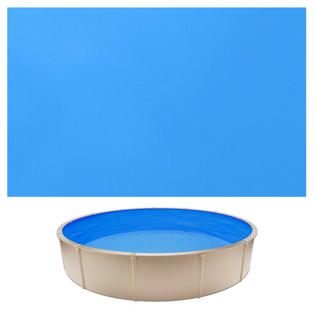 Liner per Piscine Rotonde Fuori Terra in PVC Blu 350,5 cm Altezza 90 cm Rivestimento Resistente a Bordo Sovrapposto