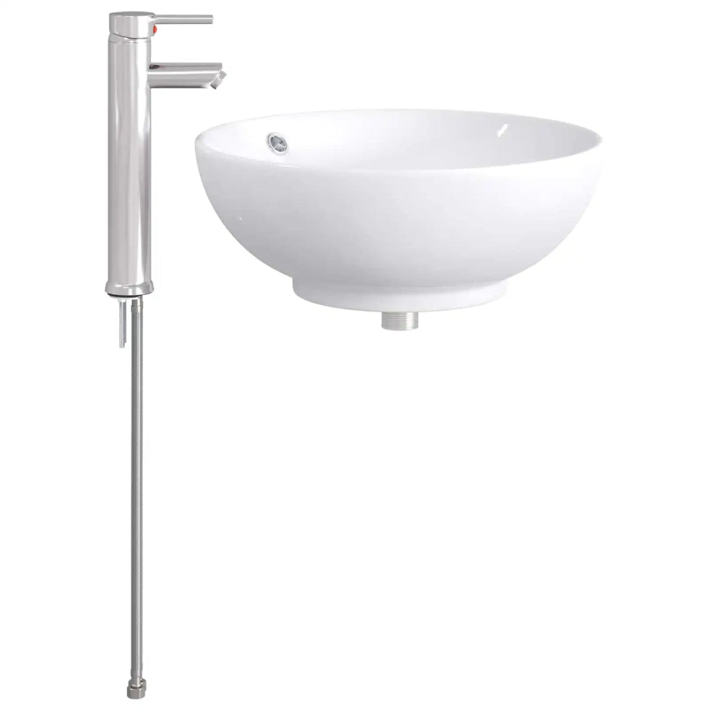 Lavabo con rubinetto e scarico Cromato 44 x 44 x 16 cm Ceramica 890246