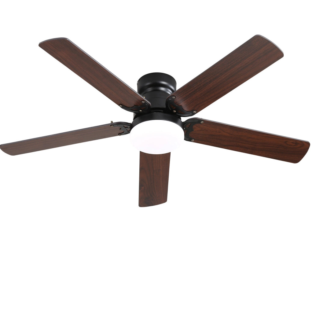 Ventilatore da soffitto ULEVR 42 pollici con LED 18 W, telecomando, motore DC reversibile, nero opaco