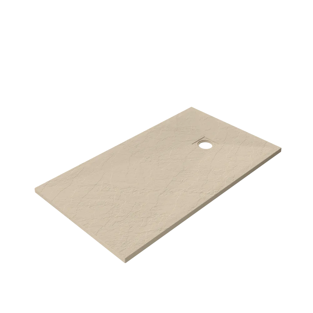 Piatto doccia rettangolare 90x120 cm in marmoresina avorio effetto pietra h3 cm | Milos