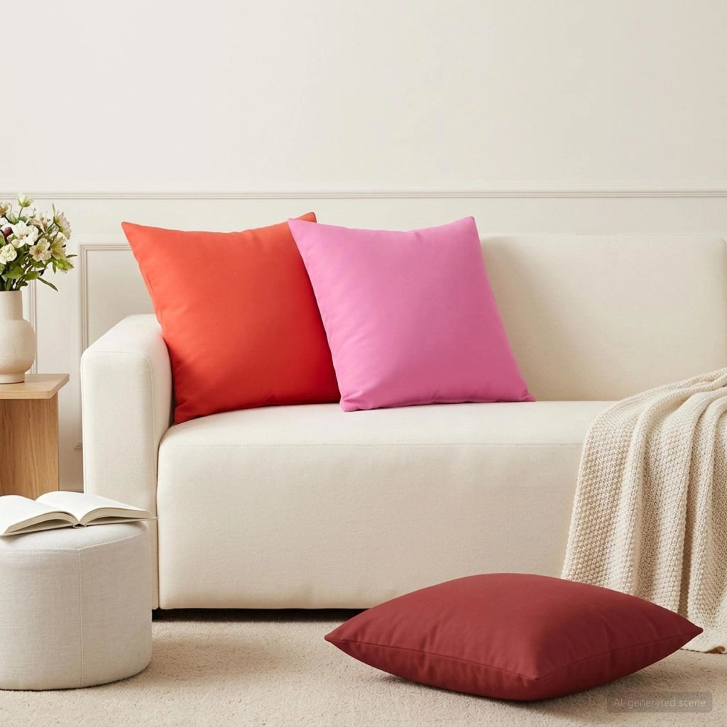 Cuscino 12 pz HEERLEN Rosa 50 x 50 cm Poliestere 927156