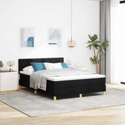 Letto a Sorgente LED con materasso Nero 160 x 200 cm Tessuto
