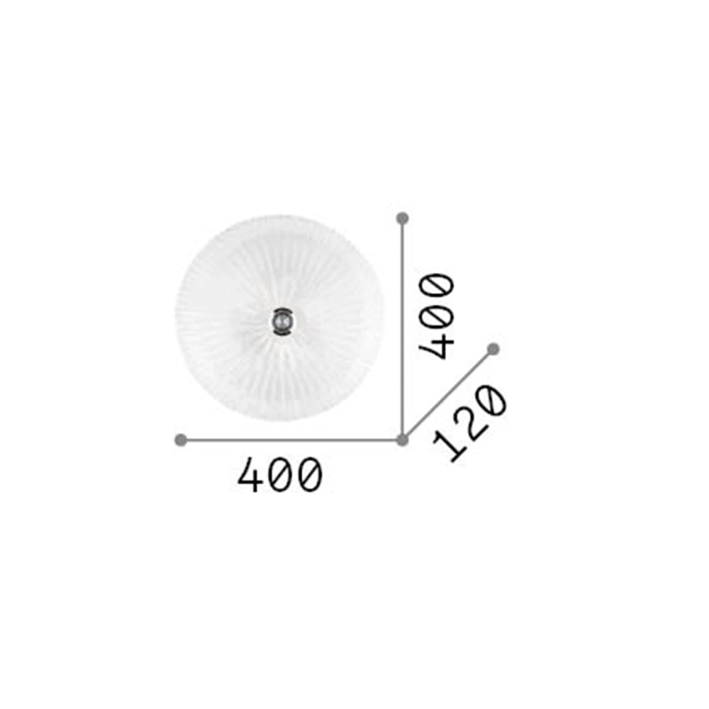 Plafoniera Classica Shell Vetro Trasparente 3 Luci E27