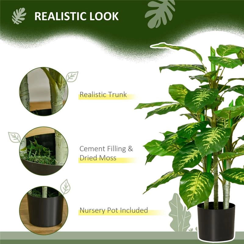 PIANTA ARTIFICIALE SEMPREVERDE CON VASO NERO ALTEZZA 95 CM