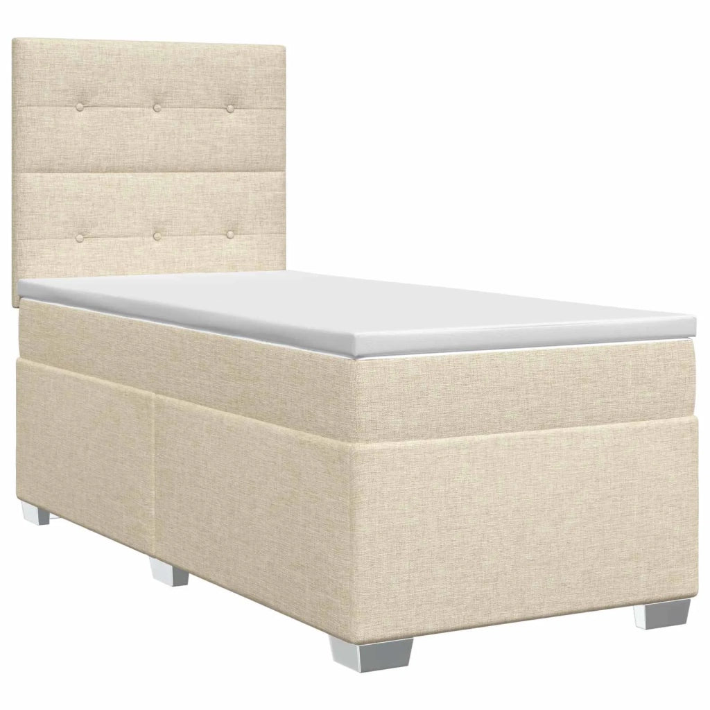 Letto box spring con materasso Crema 80 x 200 cm Tessuto 3453281