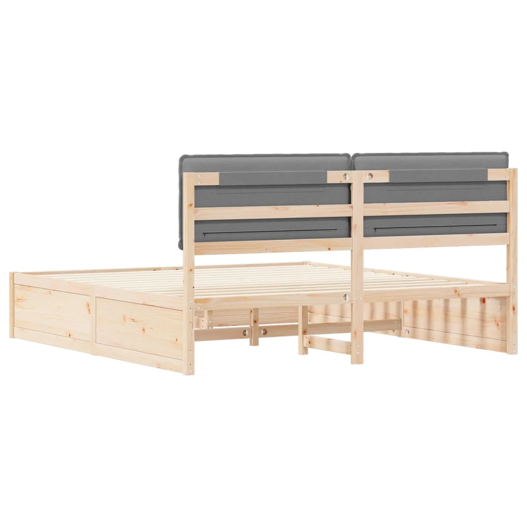 Letto con Testiera Rivestita Grigio chiaro 180 x 200 cm