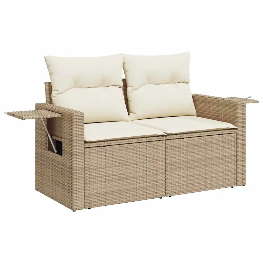 Set Divano da Giardino 9 pcs Beige e Crema polyrattan 3363686