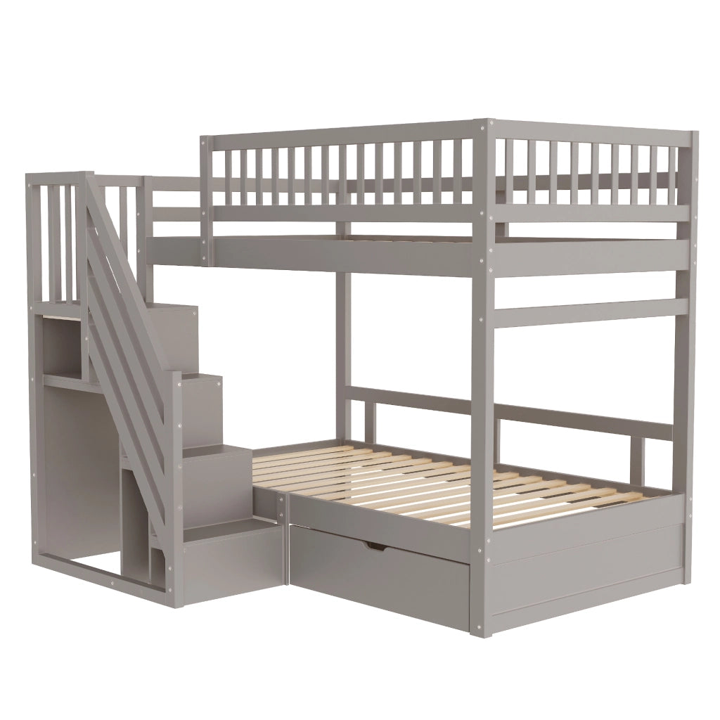 letto a castello in legno grigio 90 x 200 cm