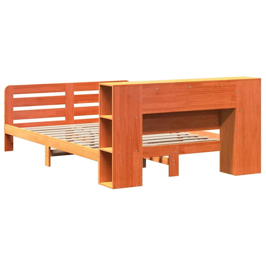 Letto senza Materasso Marrone Cera 140x190 cm in Legno di Pino 3309901