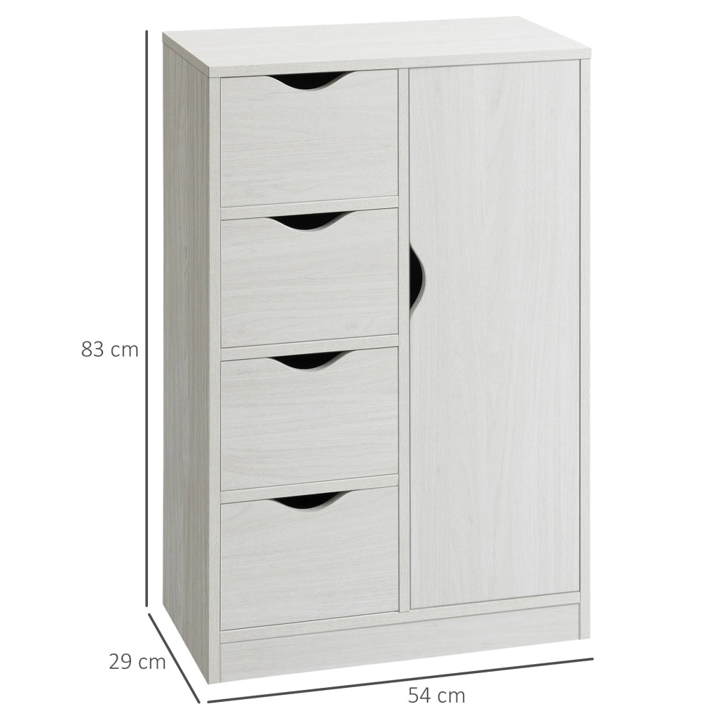 Mobile multiuso con cassetti e anta ¨C Xylo ¨C bianco 54x29x83 cm