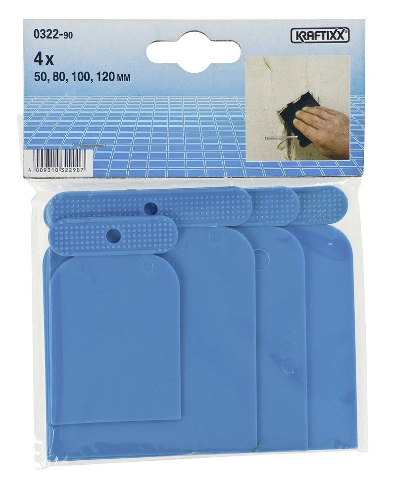 10cf set spatole in plastica 4 pz.  mm. 50/80/100/120 cod:ferx.vit44927