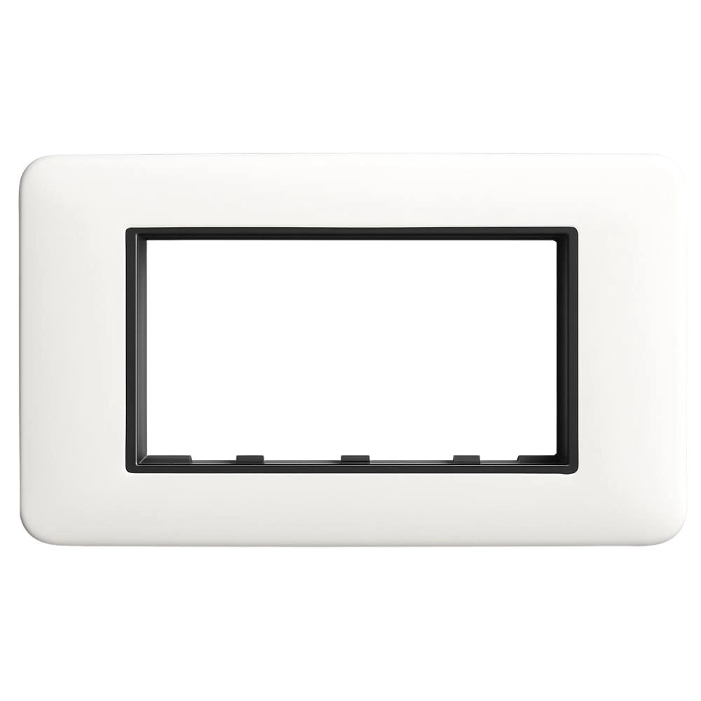 Vimar eikon round placca in metallo bianco antico elegante *** numero posti 4 posti, confezione 1