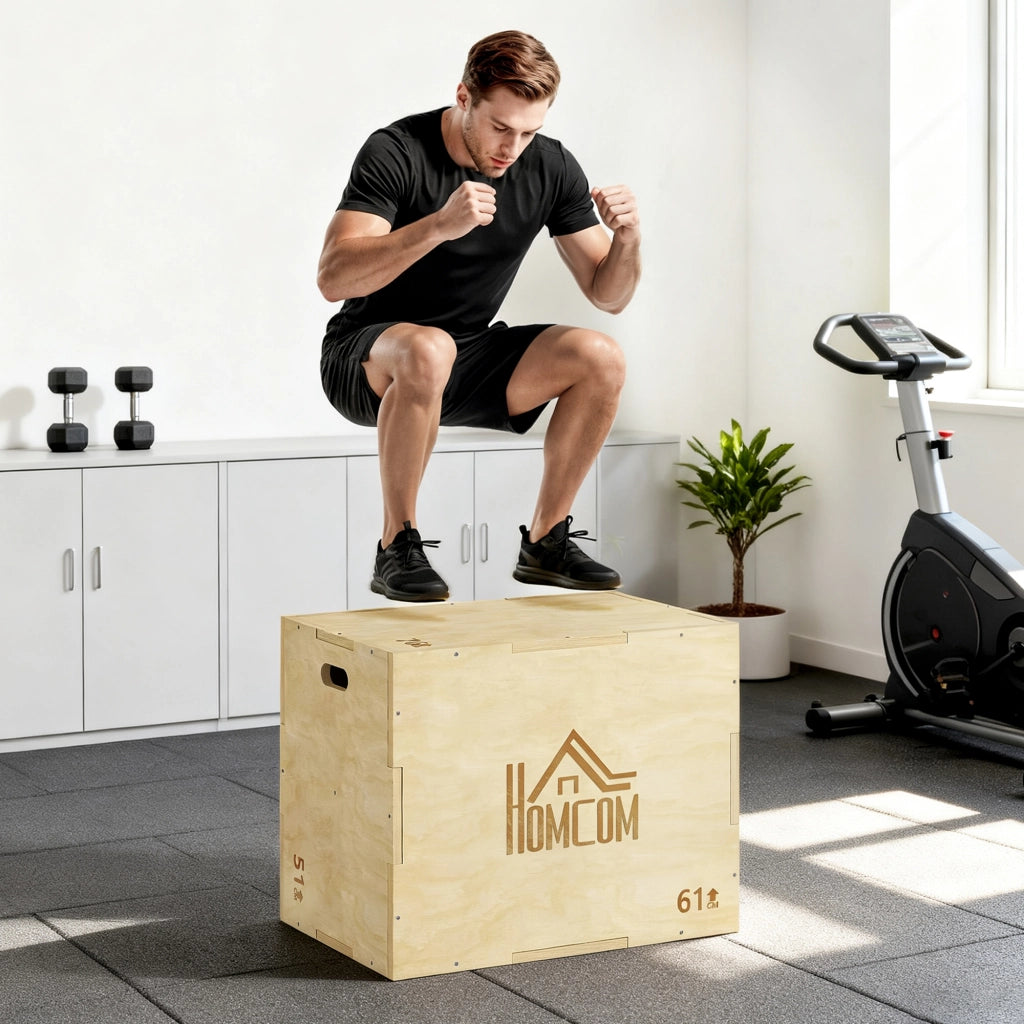 Box Jump Pliometrico 3 in 1 ¨C Xylo ¨C 51/61/76cm Legno