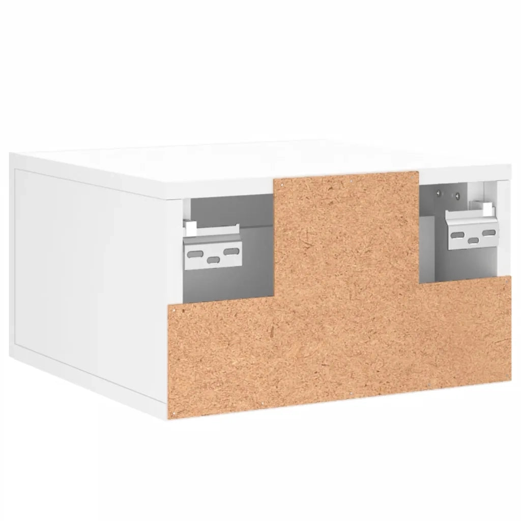 Comodino a Muro-Tavolino da notte sospeso Bianco 35x35x20 cm 434178