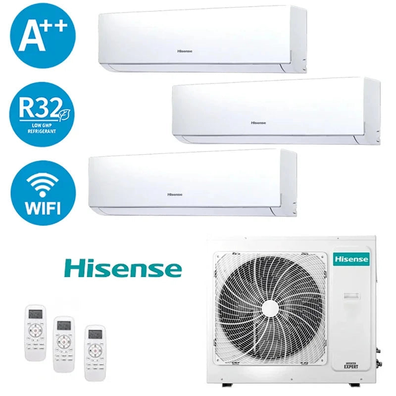 Climatizzatore Hisense 3AMW72U4RJC Trial Inverter 7,2kW A++ Wi-Fi 3 Unità 9+9+12 BTU
