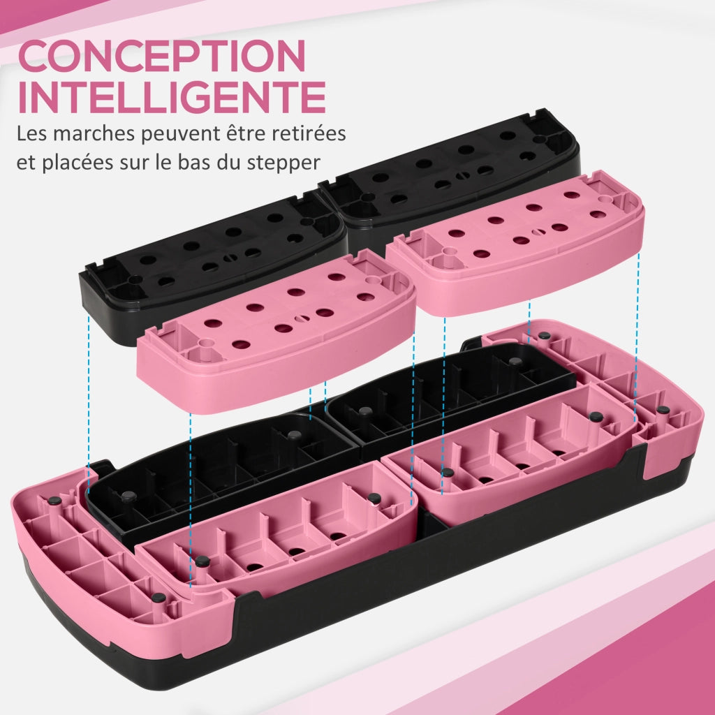 Stepper fitness ¨C Minimal ¨C 80x31x20 cm nero rosa chiaro