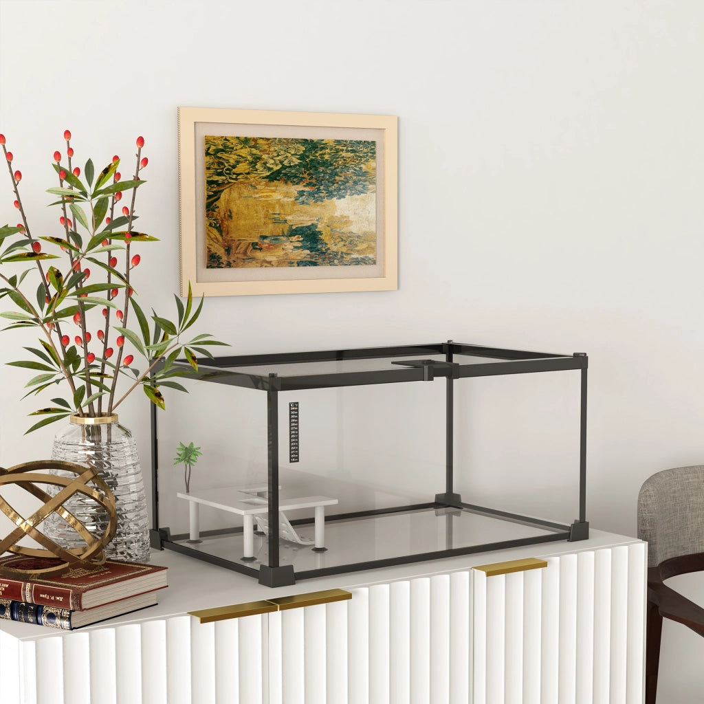 Terrario per Rettili ¨C Minimal ¨C Rete Metallica e Coperchio Scorrevole