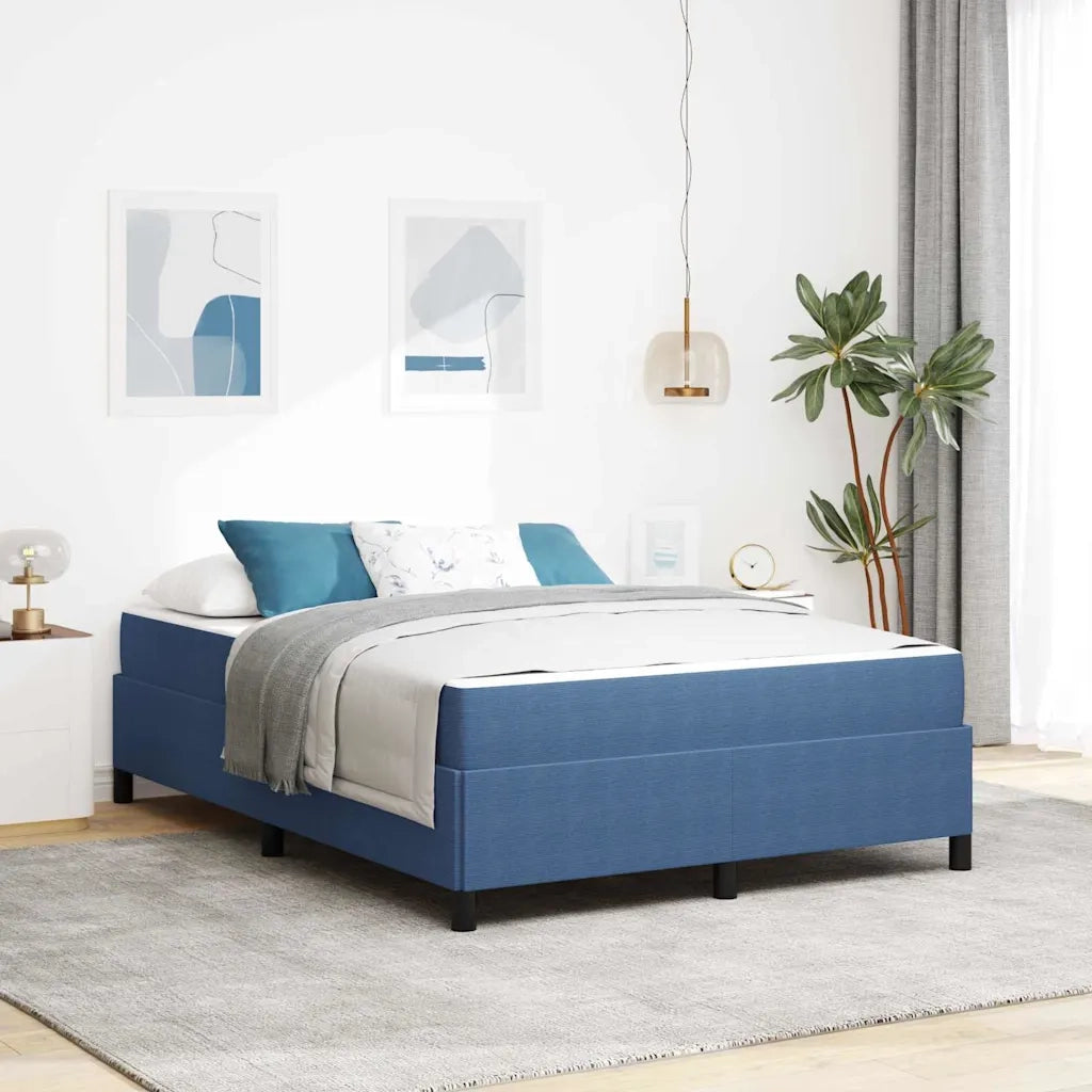 Struttura del letto con materasso-Giroletto Blu 140 x 190 cm Tessuto 854076