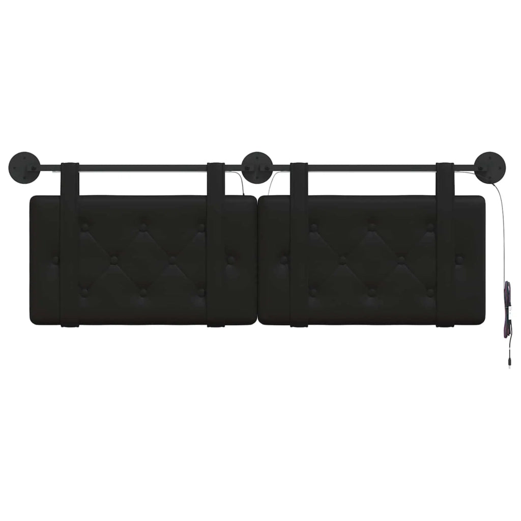 Testiera sospesa Con luce LED Nero Similpelle 3424185