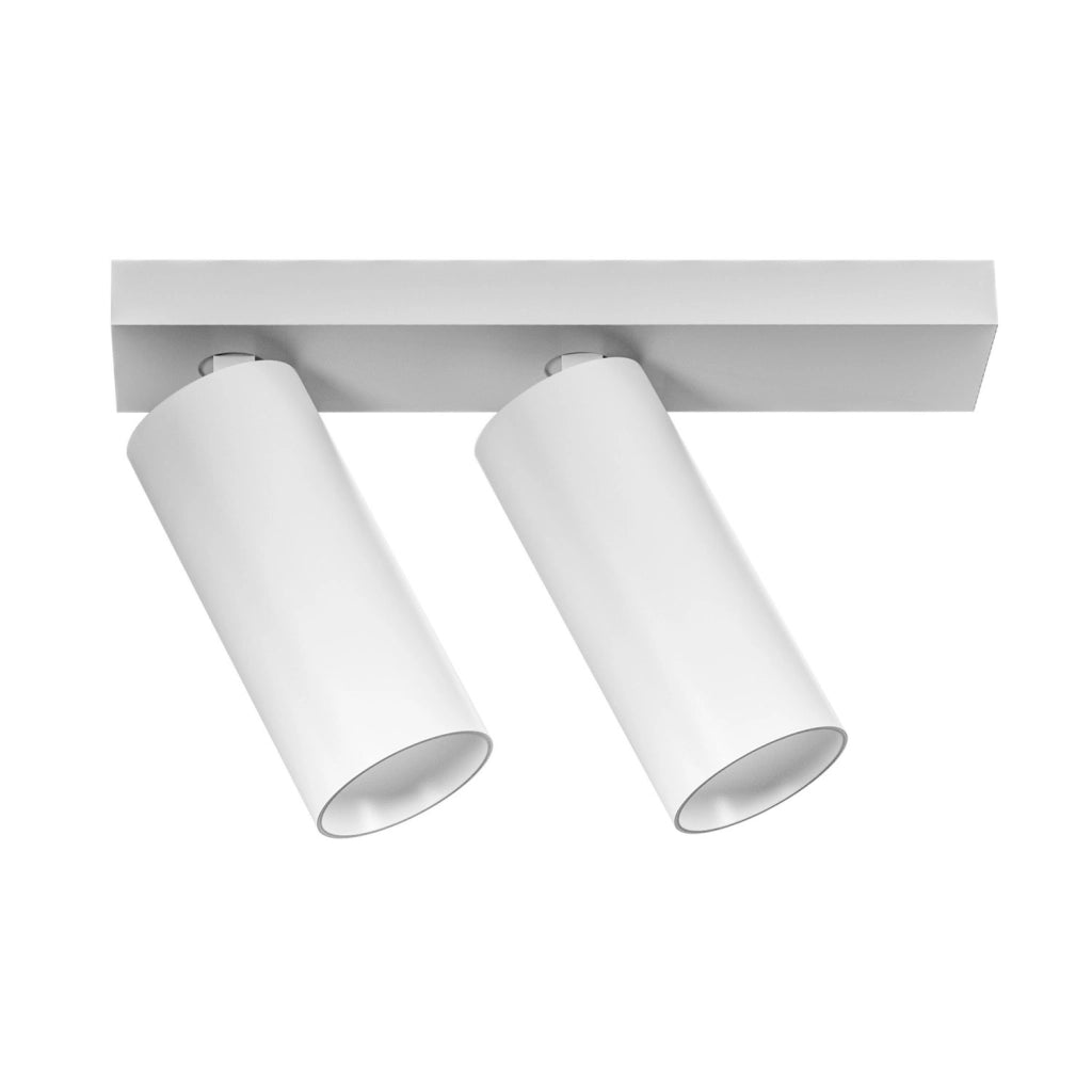 Plafoniera Orientabile Doppia GFA 24W LED 2700K Fascio 38° CRI>90 IP20 Alluminio Bianco Satinato - Gealuce