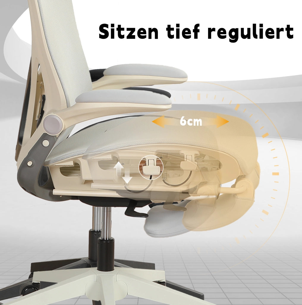 SEDIA DA UFFICIO Ergonomica Pieghevole con Poggiatesta 3D Grigia