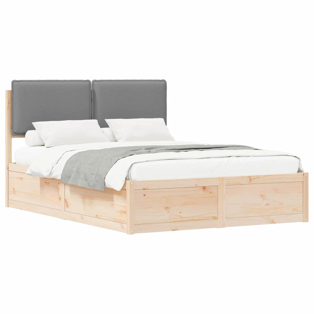 Letto con Testiera Rivestita Grigio chiaro 160 x 200 cm