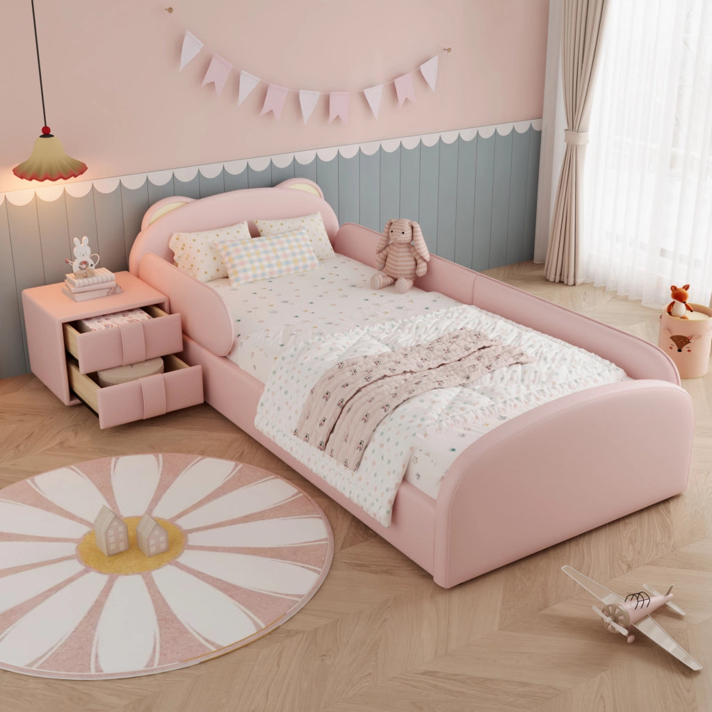 letto imbottito pu rosa 90x200 cm